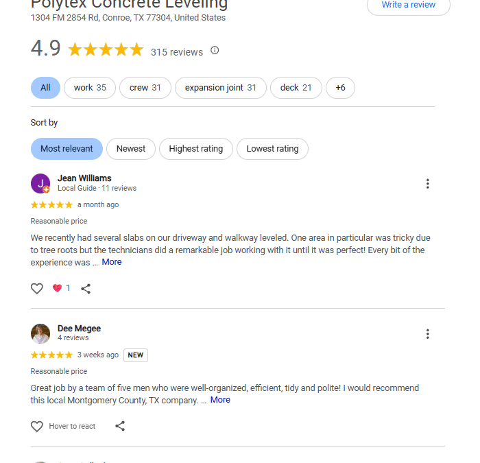 Excellent Customer Support and Customer Experience at PolyTex Concrete