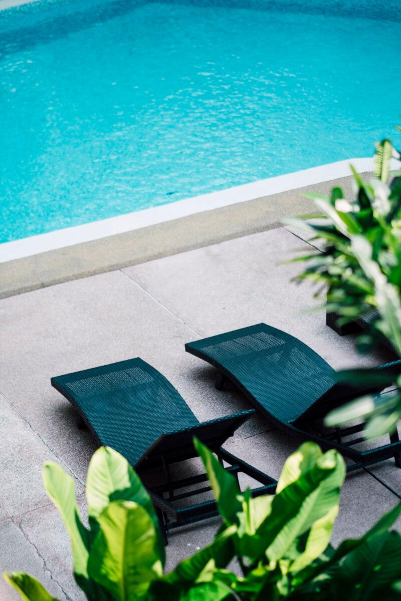 residential pool deck leveling seating area