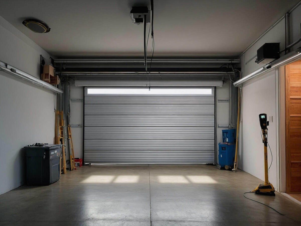 level residential concrete garage floor