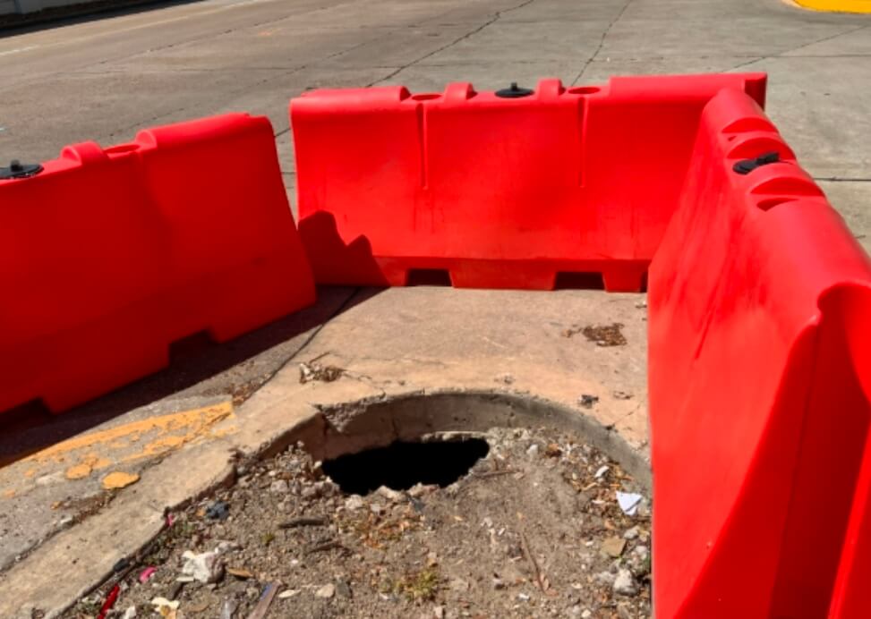 soil erosion on the roadway